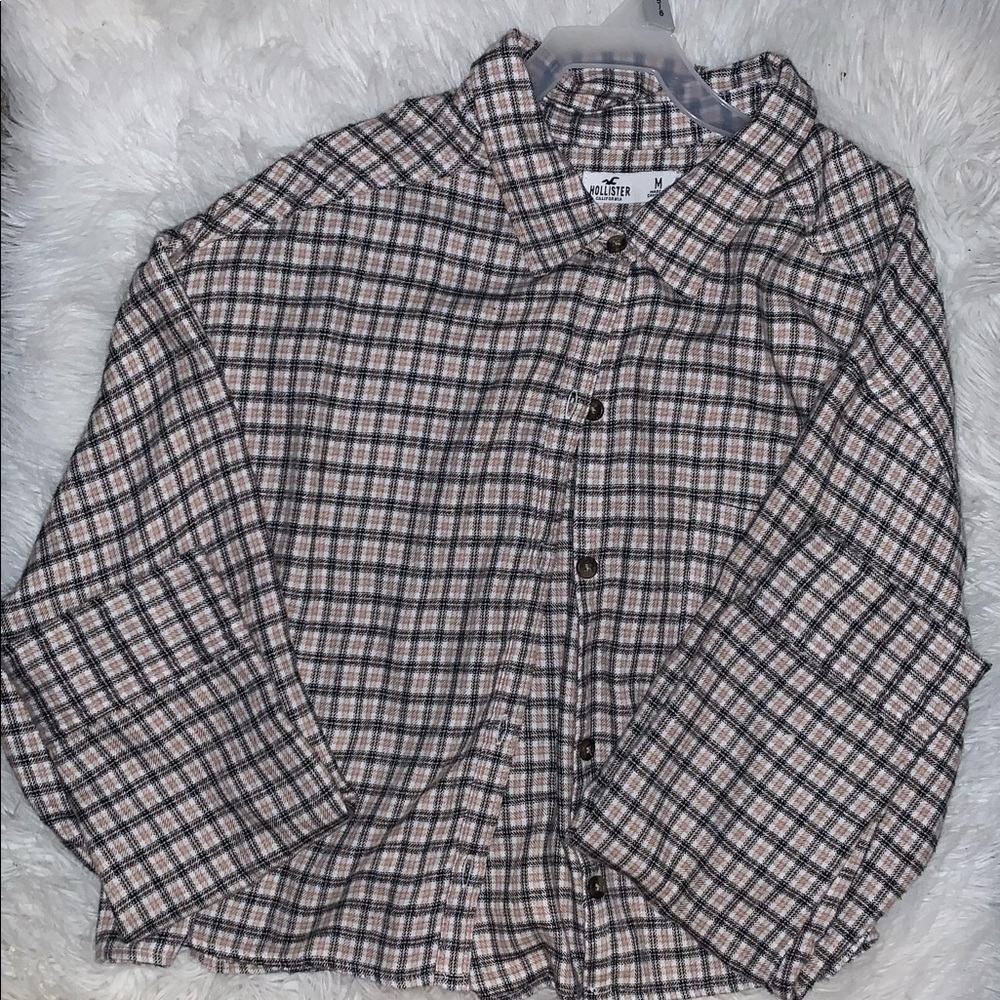 Hollister cropped flannel size M